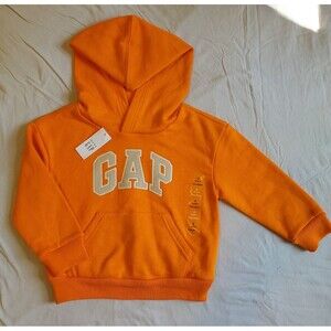 GAP Kids Pullover Hoodie 3T Orange Logo Sweatshirt BNWT